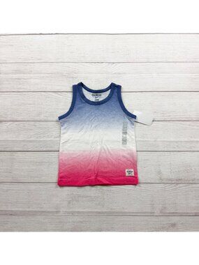 OshKosh Bgosh Gradient Ombre Tank Top Boys Blue White Red NWT 18-24 Months
